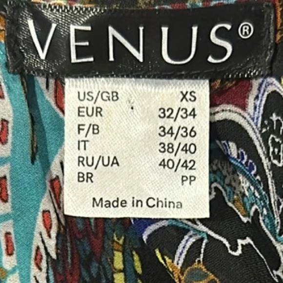 Venus Boho Print Ruffle Mini Dress Size XS Gypsy Hippie Summer Resortwear Vacay - Picture 6 of 7